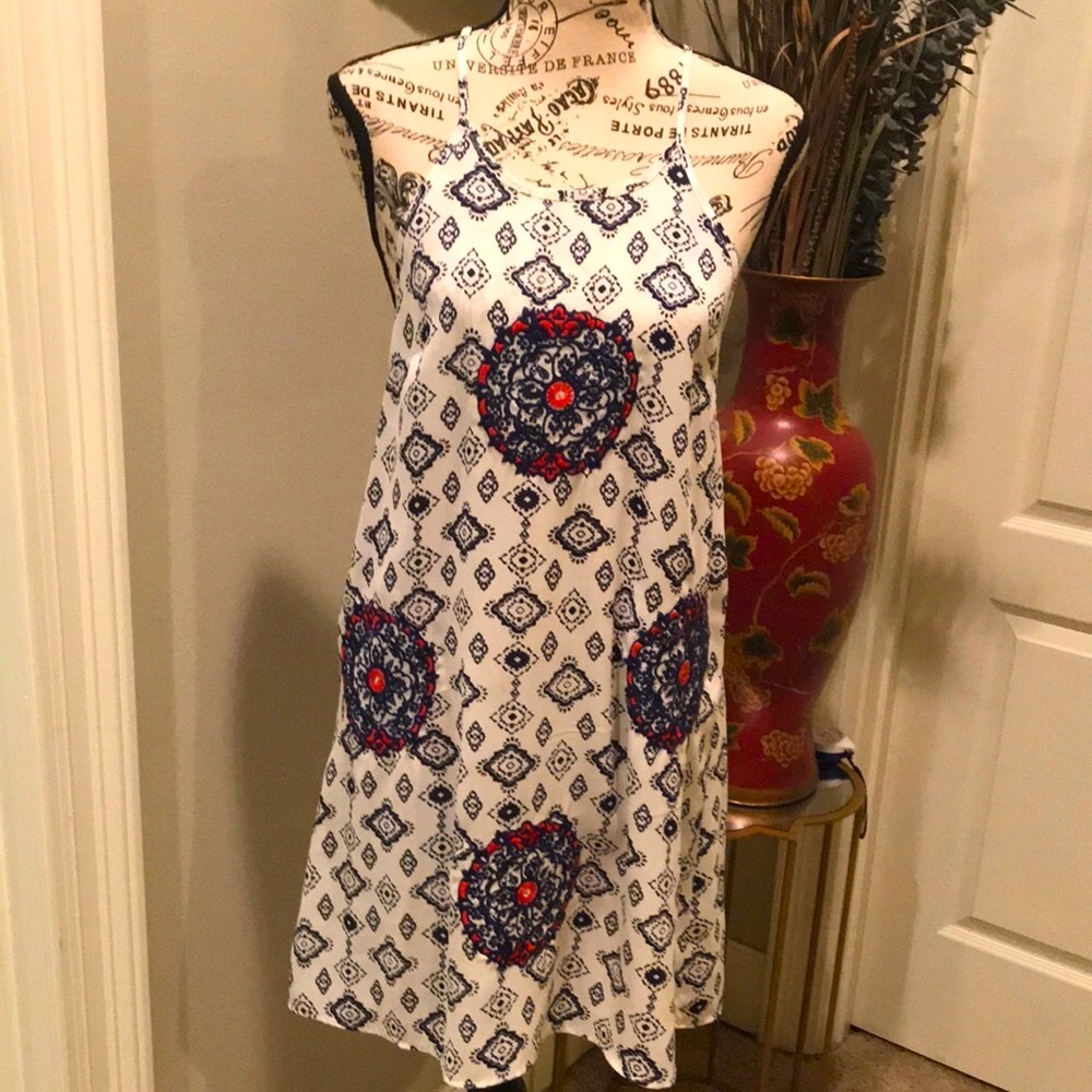 THML red white and blue tunic dress   Size S Mandala pattern